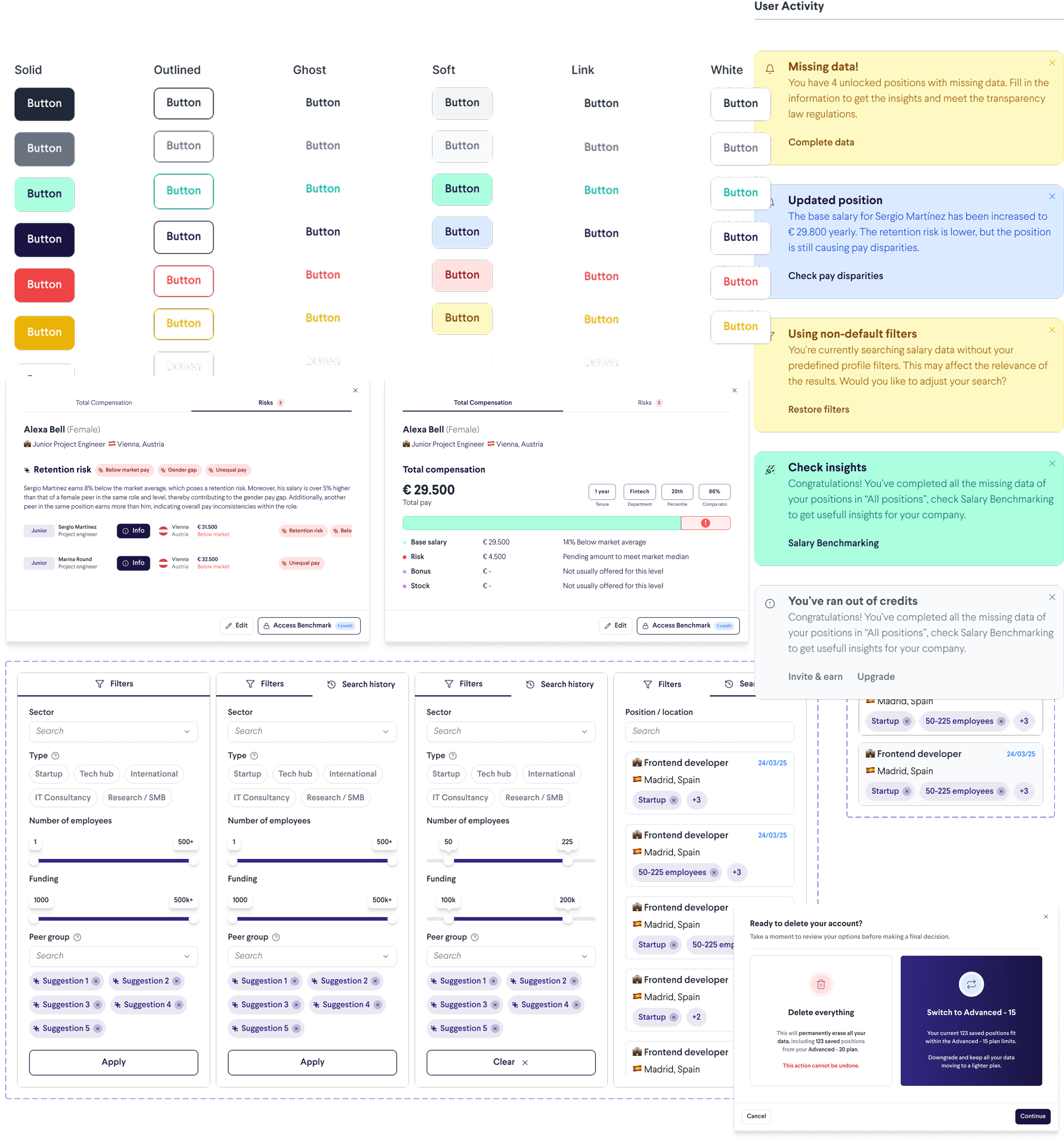Salary platform screen